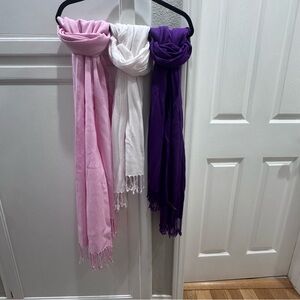 3 Women’s Scarves- Pink, White & Purple Jones New York, Apt 9